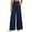 yue866-Navy, variant on Women's Striped Wide Leg Pants Culottes Elastic High Waisted Casual Palazzo Pants with Pockets Red M
