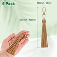 thumbnail image 3 of Uxcell 6-Pack Borlas de Cuero PU de 5.9 Pulgadas Pequeñas para Llaveros Marrón Claro con Anillos para Manualidades de Bricolaje, 3 of 7