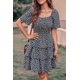 thumbnail image 4 of Vestido PRETTYGARDEN 2025 Floral Cuello Cuadrado Negro Talla L, 4 of 7