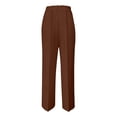 thumbnail image 6 of Inglocry Women's High Waisted Wide Leg Dress Pants Office Business Casual Work Trousers Flowy Work Palazzo Pants 2026 Brown 2XL, 6 of 7
