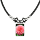 thumbnail image 1 of flor de durazno flores hermosas collar a mano colgante de cuerda de cuero Unbranded M, 1 of 3