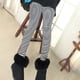 thumbnail image 4 of Leggings ajustados hasta los tobillos para mujer, pantalones con rayas horizontales blancas y negras., 4 of 7