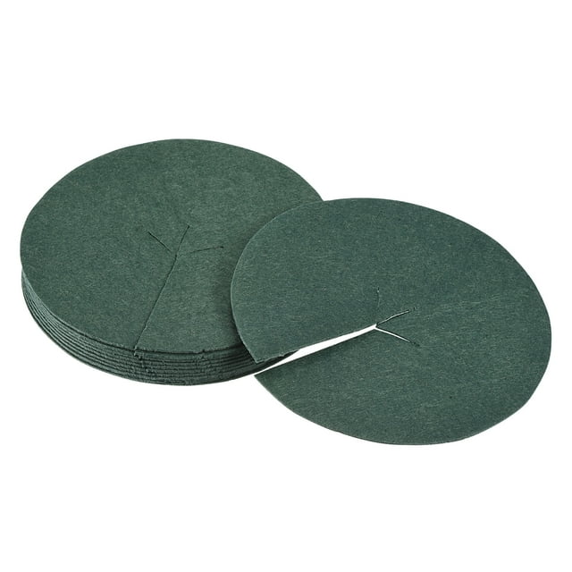 Unique Bargains Paillis Rond en Non-Tissé de 5,4 Pieds pour Arbre, Tapis de Protection pour Plantes, Vert Foncé, Lot de 12
