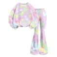 thumbnail image 4 of Grblisyd Outfits for Girls Casual Long Sleeve Cute Cartoon Print Sweatershirt and Flared Pants 2 Pieces Fall Winter Set Size 7-8 Years, 4 of 7