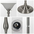 thumbnail image 4 of HonoDing Torchiere Floor Lamp, 1-Light, Brushed Nickel, Alabaster Glass Shades, 4 of 8