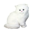 thumbnail image 2 of Toycle Small Furry White Cat Figurine Plush Toys, Realistic Kitten Companion Home Office Car Decorations Stuffed Animal/Photo Props/Collectible Gift 7.1in Height, B, 2 of 7
