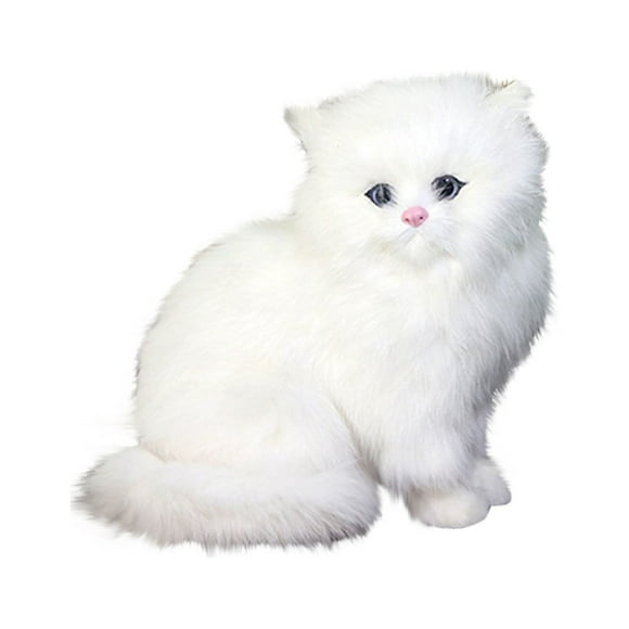 Staron White Cat Stuffed Animal, Simulation Kitten Plush Toy Gift Cat Stuffed Animal Plush Animals