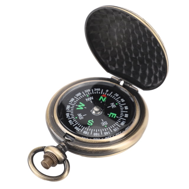 Brújula Antigua ANGGREK Brújula de Bolsillo Retro Escala Transparente Compacta Con Tapa de Metal Luminosa