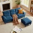thumbnail image 4 of Soscana Sectional Sofa with Storage Ottoman,3 Seater L Shaped Couch,Modern Comfy Sofa for Living Room Apartment Office Studio,Blue, 4 of 9
