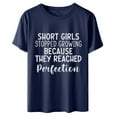 thumbnail image 4 of Mrat Blouses & Chemises à Manches Courtes Col Rond Hauts pour Femmes Hauts de Travail pour Dames Blouse à Manches Courtes Imprimé Lettre T-Shirt Hauts Manches Courtes Chemises Féminines, 4 of 7