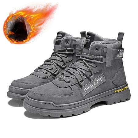 

Men‘s Warm Plush Lining Boots Lace-up Hiking Boots For Outdoor Adventure Fall/Winter