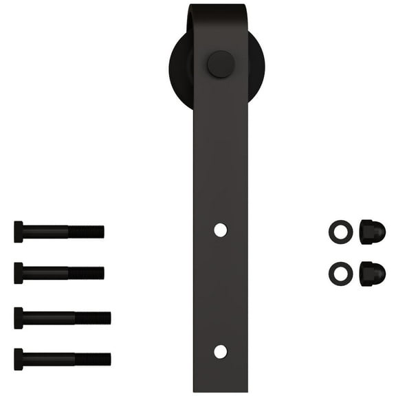 Barn Strap Style Hanger with Fasteners (No Track), Matte Black by Stone Harbor Hardware