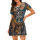 thumbnail image 1 of Fotbe Coffee-Drinking Skull Bata de Dormir para Mujer con Estampado, Camisón de Algodón de Manga Corta, Ropa de Dormir Casual, 1 of 6