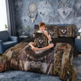 thumbnail image 5 of Erosebridal Camo US Flag Wolf Print Bedding Comforter Set, Patriotic Wildlife King Bedding Sets for Men and Women, Black Reversible 7 Pieces, 5 of 6