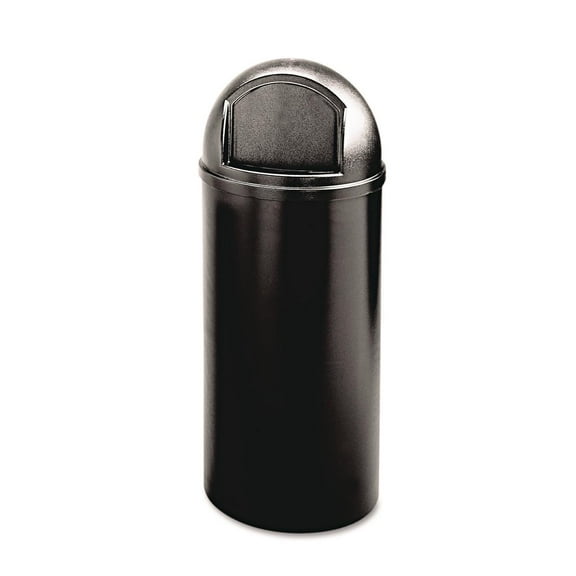 Rubbermaid Commercial Marshal Classic Container Round Polyethylene 25gal Black 817088BK