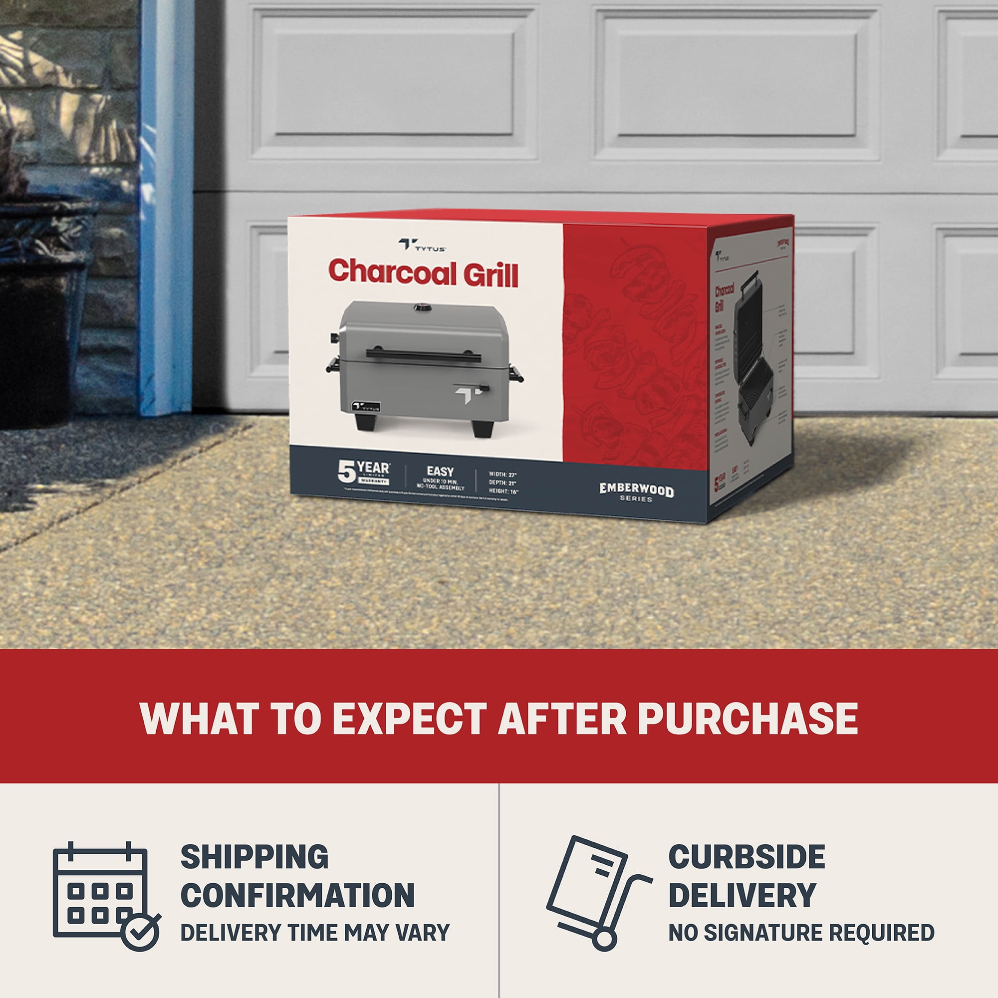 TYTUS Emberwood Charcoal Grill with Cover