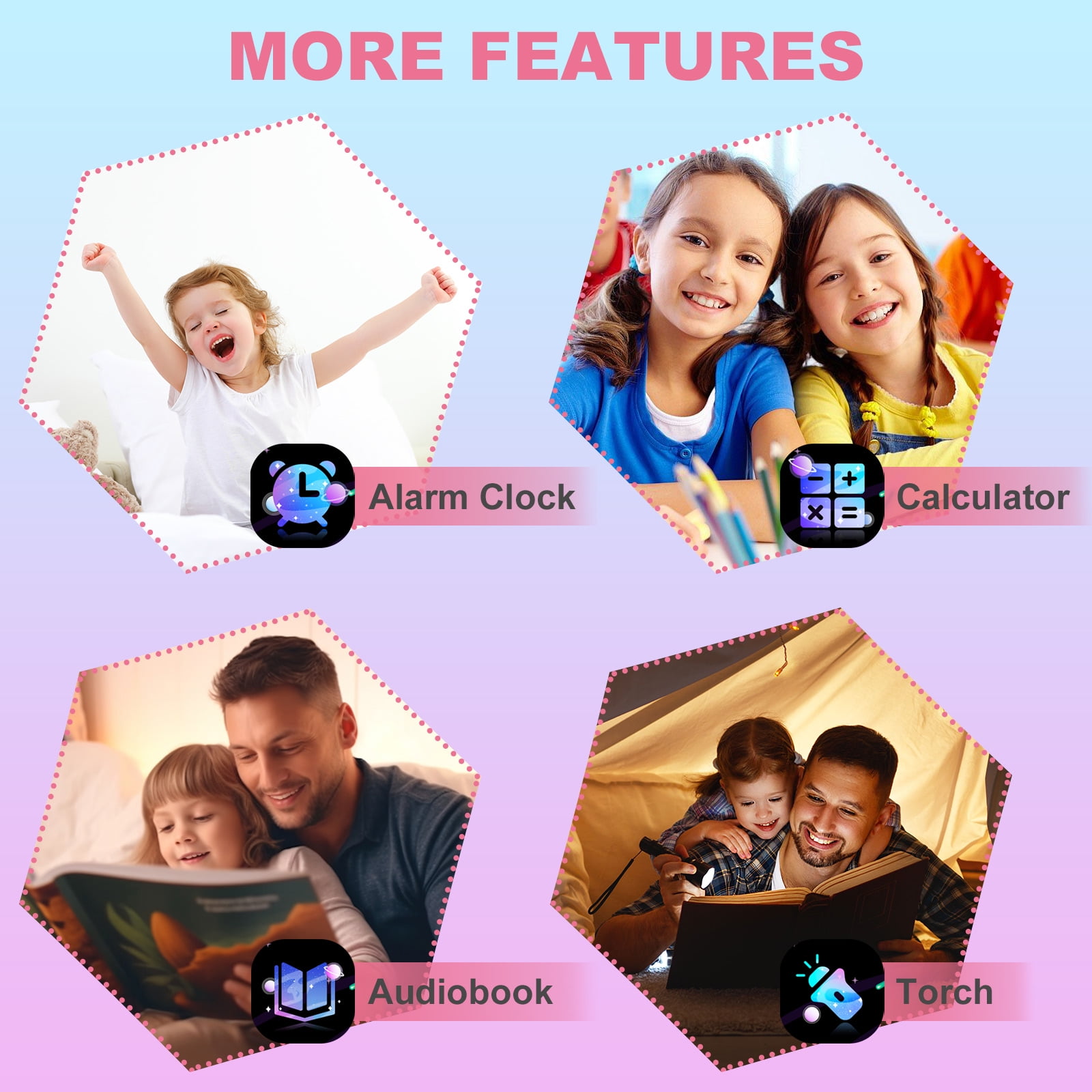 TOPCHANCES Kids Smart Watch for Boys Girls, Touch Screen Smartwatch with Call, 8 Games, Camera, Video, Calculator, Music Player (Pink)