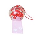 thumbnail image 1 of Handblowed Japanese Edo Furin Wind Bell Wind Chimes with Handpainted Rose, 1 of 6