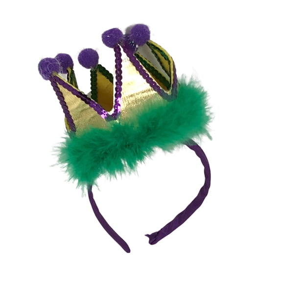 Mardi Gras Spot Purple, Green and Gold Crown Head Bopper (Each)