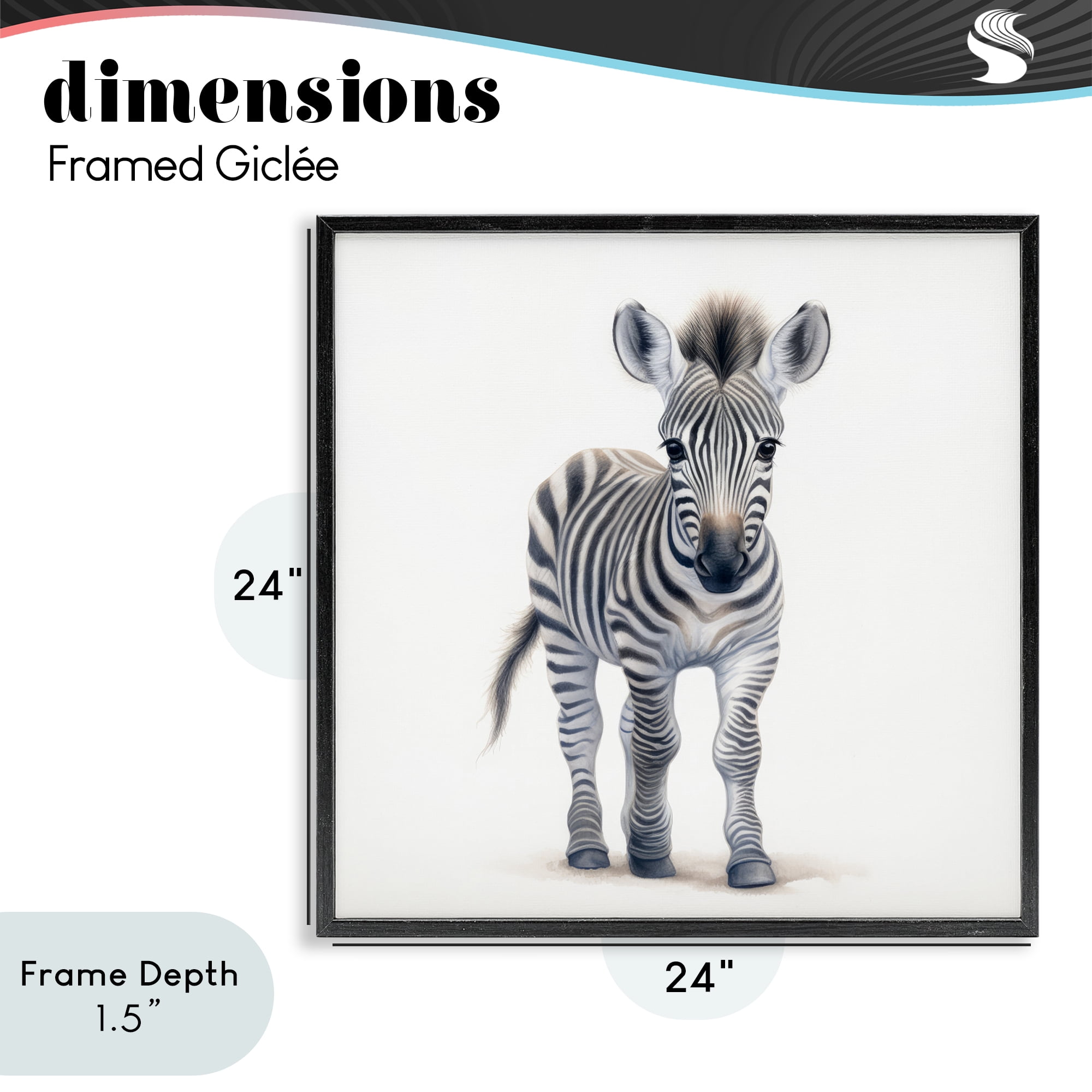 Stupell Industries Friendly Zebra Foal Black Framed Giclee Art, design by Ray Powers