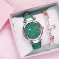 thumbnail image 4 of enjoywould 1 Ensemble Montre Quartz Cadran Rond Incrustation de Strass Bracelet Doux Couleur Riche Optionnelle Mode Dames Montre Décontractée Bracelet Ensemble Deux Pièces Cadeau d'Anniversaire, 4 of 5