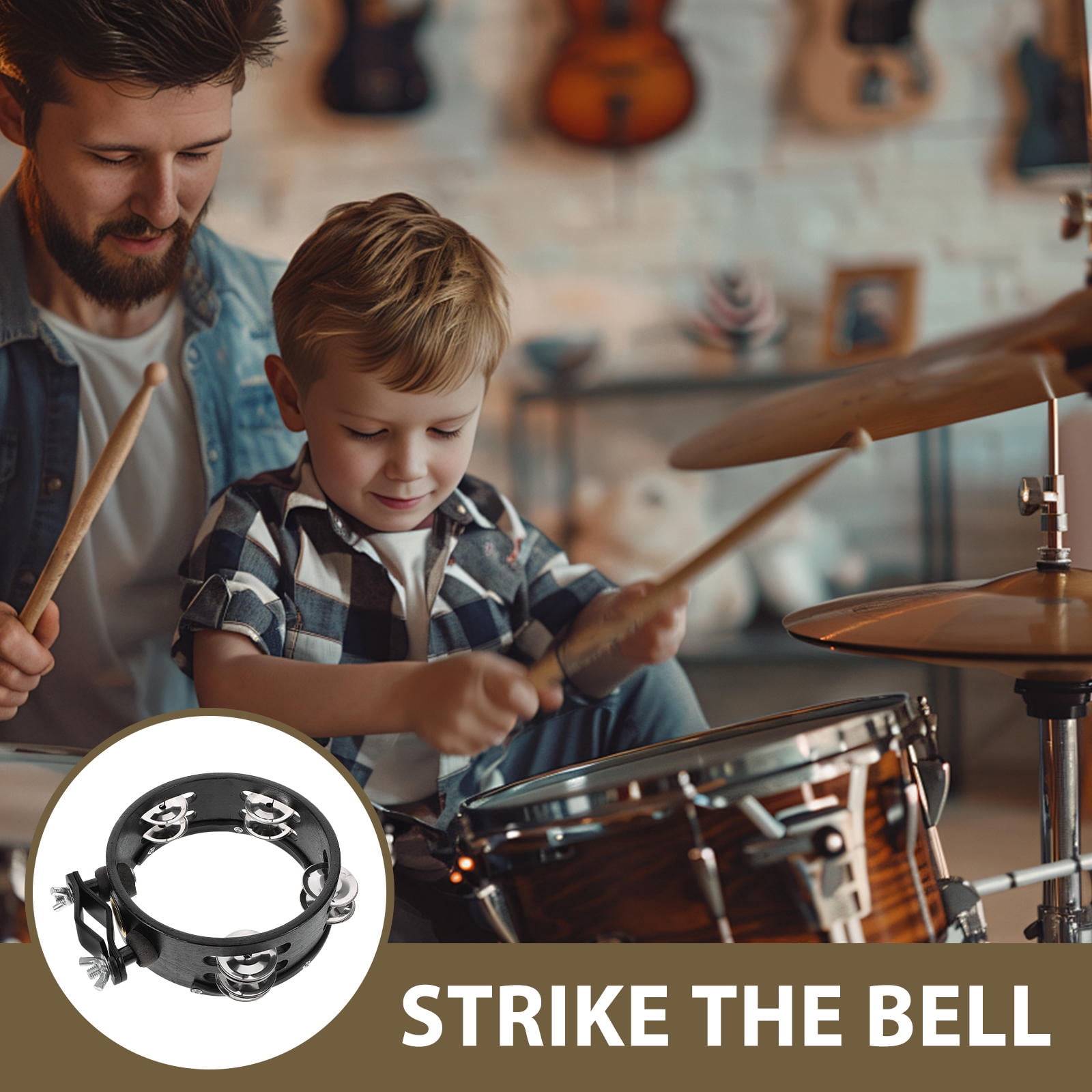 UPKOCH 1Set Tambourine Drums Classroom Versatile Sound Easy Attachment for Studio