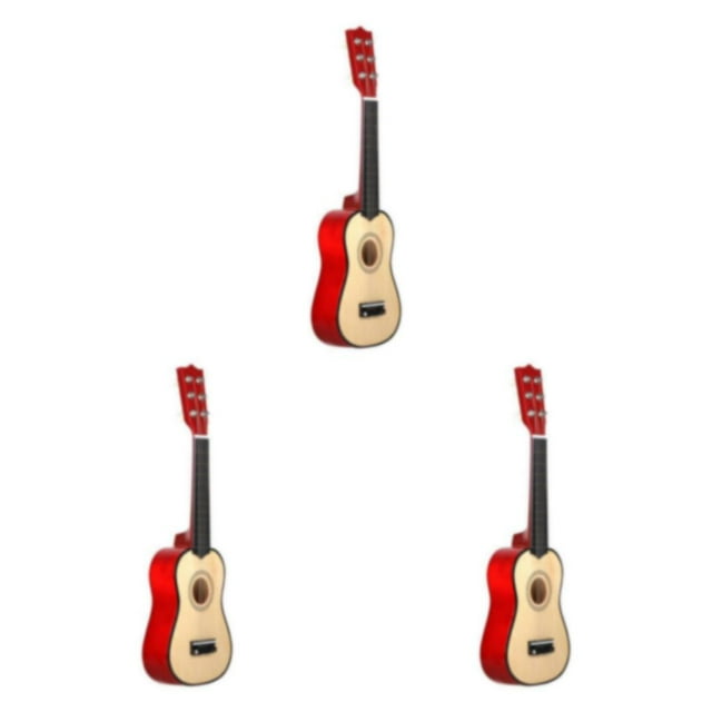 Guardoinrt Portable 21inch 6 Strings Acoustic Guitar Musical Instrument Gift Wood 21 inch 3PCS