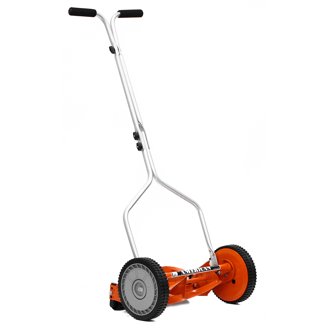 16-Inch Manual Reel Lawn Mower - 5 Blade Adjustable Height Push Mower, No Gas Needed
