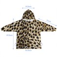 thumbnail image 7 of Brown and Black Leopard Print Blanket Hoodies for Kids 6-13YR Oversize Wearable Blanket Hoodies for Boys Girls Teens, 7 of 7