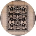 thumbnail image 1 of Ahgly Company Indoor Round Mid-Century Modern Pastel Orange Oriental Area Rugs, 7' Round, 1 of 6