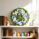 thumbnail image 4 of Anillo De Plástico Corona de Pascua azul para puerta de entrada, decoración primaveral con flores artificiales y vegetación (1 unidad) JASKFLY, 4 of 8