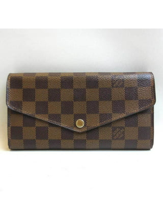 AUTHENTIC LOUIS VUITTON DAMIER EBENE 3-FOLD LONG WALLET WITH CHAIN STRAP  TH1001