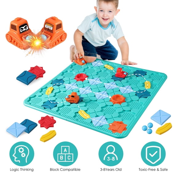 JelyHT STEM Logical Road Builder Board Game, Montessori Logic Puzzle Preschool Educational Learning Toy for Ages 3-8, Birthday Gift for Kids