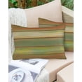 thumbnail image 4 of Waterproof Outdoor Throw Pillows with Inserts 12"x20" Set of 2, Sage Green Brown Soft Decorative Pillowcases for Couch Bedroom, Country Vintage Ombre Wooden Grain Pillow Covers for Sofa Living Room, 4 of 8