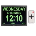 thumbnail image 3 of Falleo Clearance 15in Digital Day Clock Large HD Display Remote Control 10 Languages Calendar Alarm with Date and Day for Kids 100?240V US Plug, 3 of 5