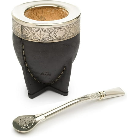 

Mate Gourd Set With Stainless Steel Straw Handmade Leather Mate Cup And Bombilla Set From Argentina - Beach - Idea For Gifts Travel Cup Mate - Taza Para Mate