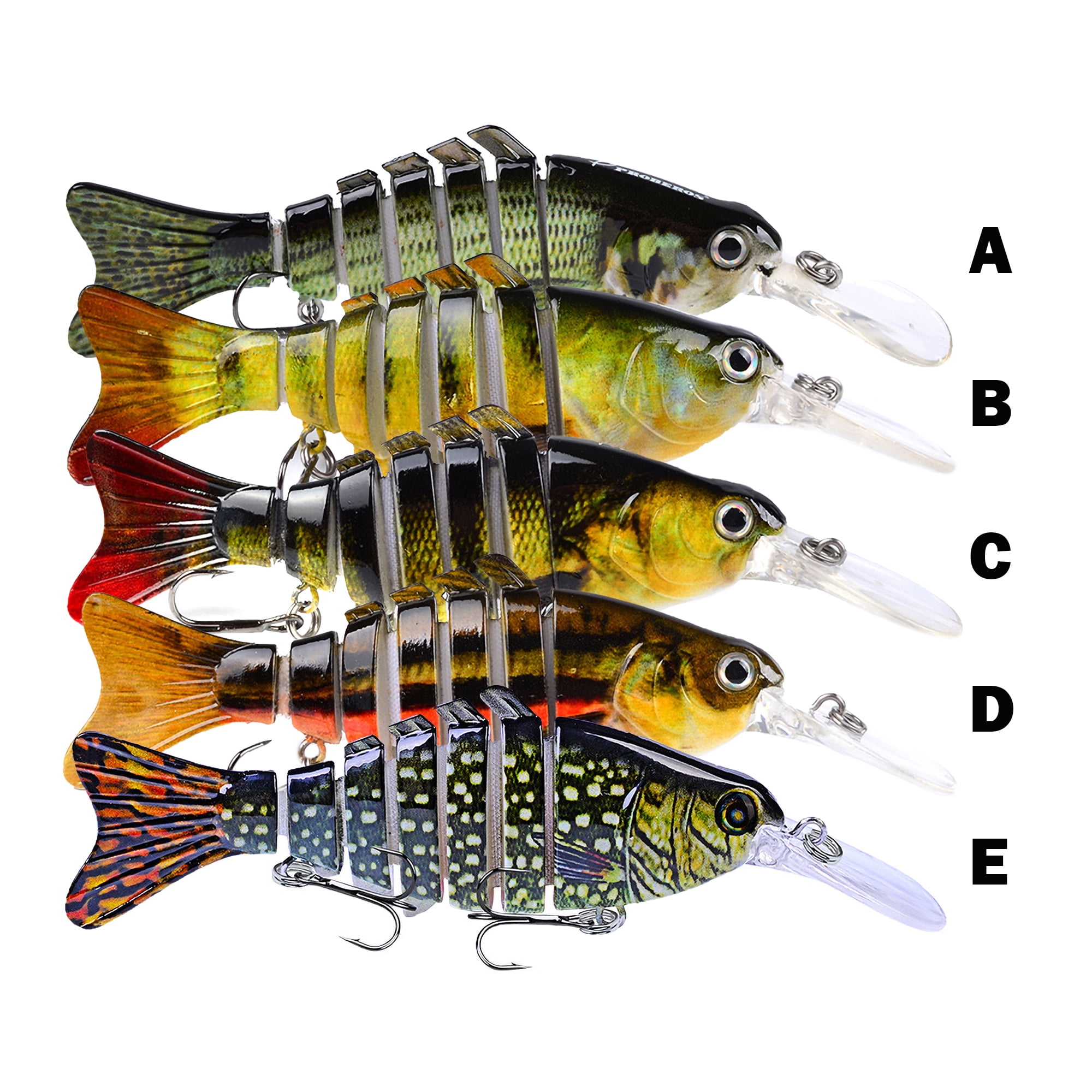 7 Segments Fishing Lures Mini Minnow Fish Bass Tackle Hook Baits Crankbait Best 