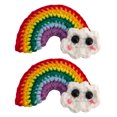 thumbnail image 1 of 1 Pair DIY Hand Knitted Rainbow Hair Clips Colorful Hairpins (Assorted Color), 1 of 7