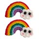 thumbnail image 1 of 1 par de clips de cabello de arco iris tejido a mano de bricolaje, 1 of 5