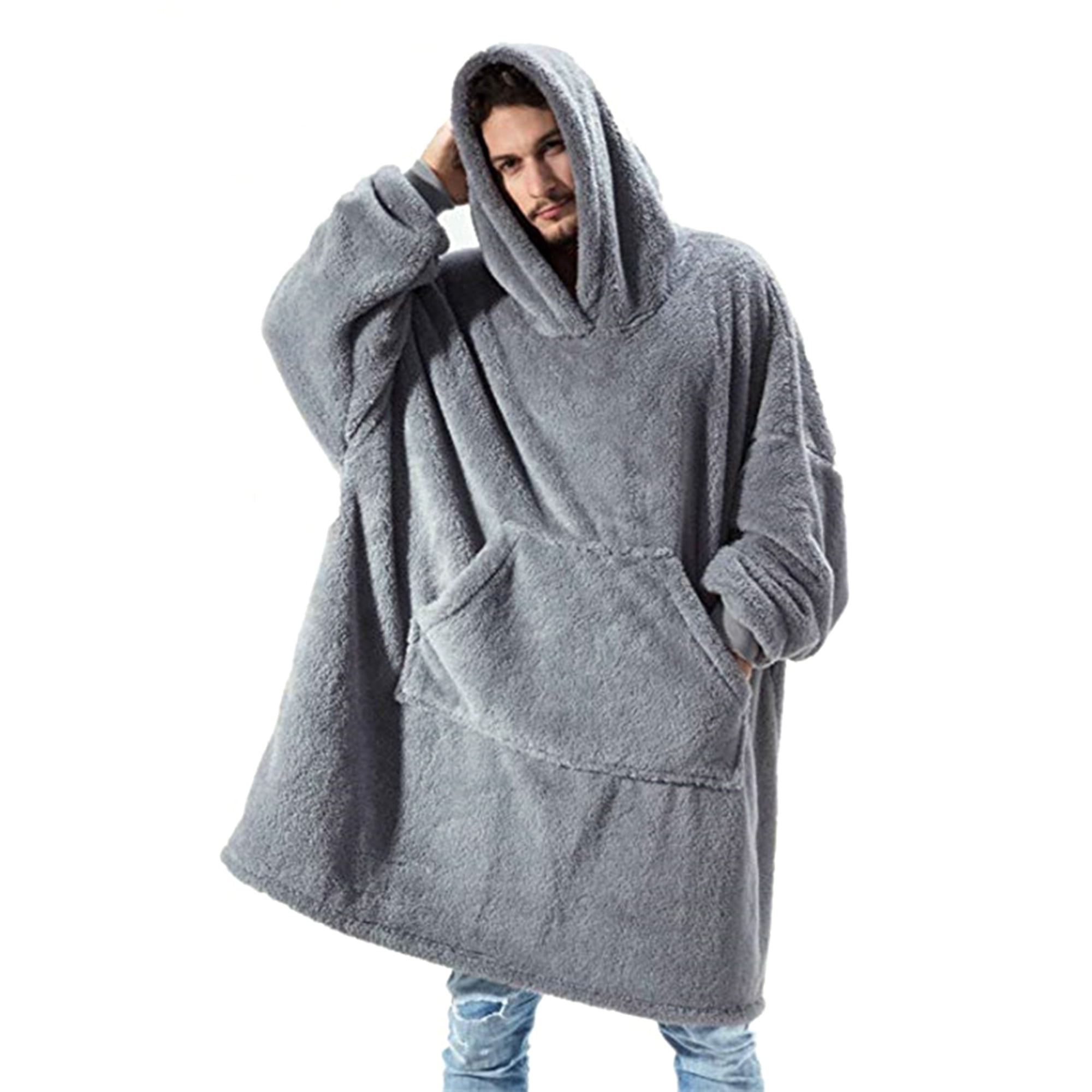 Mialoley Winter Warm Wearable Oversized Fleece Hooded Sweatshirt Blanket Walmart