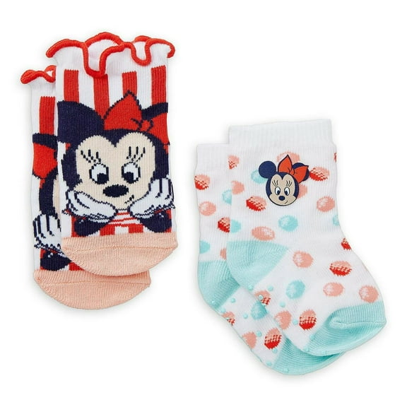 Disney Store Minnie Mouse 2pc Sock Set For Baby 0 6 Months