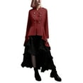 thumbnail image 4 of FEIFLY Womens Steampunk Jackets Coats Tailcoat Military Blazer Buttons Decorated Flowy Solid Color Festival Clothing, 4 of 7