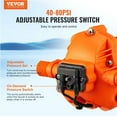 thumbnail image 3 of VEVOR Diaphragm Pump 3.3 GPM 110V 6 ft. Height Water Submersible Pump 45 PSI 0.24 HP 1/2 in. MNPT Inlet/Outlet for Boat RV, 3 of 8