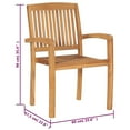 thumbnail image 2 of vidaXL 2/4/6/8x Solid Wood Teak Patio Chairs with Cushions Seat Multi Colors, 2 of 12