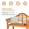 thumbnail image 6 of Gymax Foldable Patio Wooden Bench Garden Loveseat with Crown-Like Backrest, 6 of 9