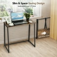 thumbnail image 3 of Homycasa Foldable Walnut Home Office Desk with MDF Top, 3 of 6