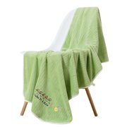 Embroidery Large Coral Velvet Face Wash Cartoon Duck Hot Compress Beach Cloth Washing Towels Absorbent Bath Towels GREEN