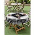 thumbnail image 5 of Outdoor Tablecloth with Umbrella Hole, Gray Boho Spillproof Waterproof Outdoor Table Cover, Southwestern Ethnic Abstract Geometric Patio Tablecloths for Party/Garden/Picnic, Round 54 inch, 5 of 9