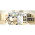 thumbnail image 2 of Lisonu Full Size Low Loft Bed with Desk and Storage, All-in-One Bed with Bookcase, Cabinets, and Whiteboard, White, 2 of 17