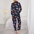 thumbnail image 6 of Goofa Cartoon Dinosaur Printed Women’s 2 Piece Pajama Set Super,Pajamas Women's Long Sleeve Sleepwear Soft Button Down Loungewear Pjs Lounge Set Nightwear-Small, 6 of 9